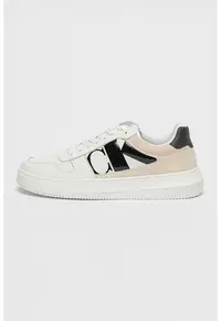 Pantofi sport din piele cu sireturi - Alb/Alb fildes/Negru