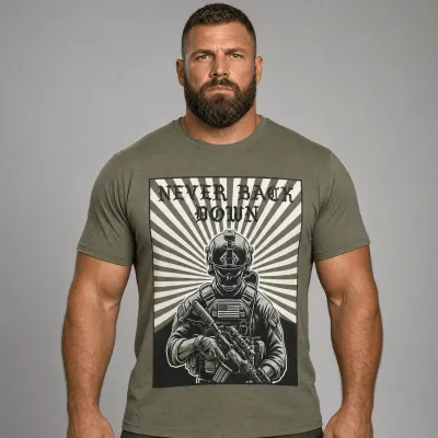 Tricou Army Never Back Down Fostex - Olive - S