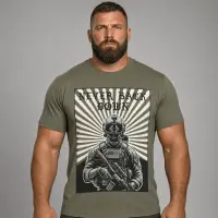Tricou Army Never Back Down Fostex - Olive - 2XL