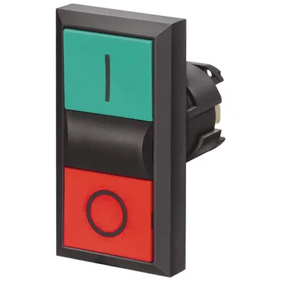 Buton comanda dublu, verde/rosu, I/0, cu revenire