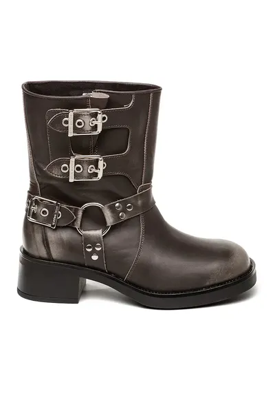 Ghete de piele Becase - Gri inchis