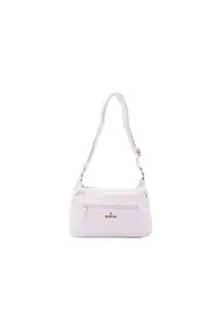 Geanta crossbody din piele ecologica - Alb