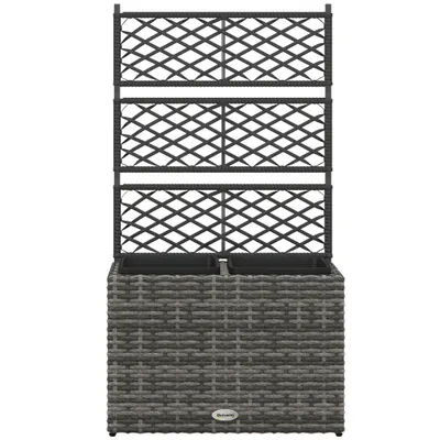 Outsunny Pat de Flori Autoportant cu Două Cutii pentru Plante, Ideal pentru Grădină, Design Modern, 57x30x107cm, Mixt Gri | Aosom Romania