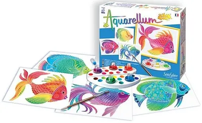 Set de colorat cu acuarele Sentosphere Aquarellum Junior - Pesti