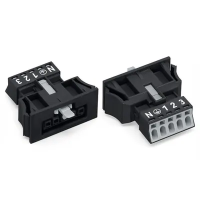 Snap-in socket; 5-pole; Cod. A; 1,50 mm²; black