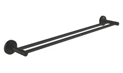 Bara prosop dubla Grohe Essentials, 1024732430, pe perete, 600 mm, metal, mat, Negru