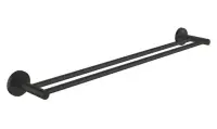 Bara prosop dubla Grohe Essentials, 1024732430, pe perete, 600 mm, metal, mat, Negru