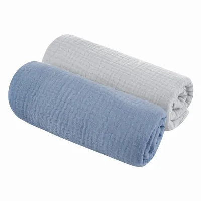 Set de 2 museline din bumbac organic GriPetrol 75x75 cm Sleepee