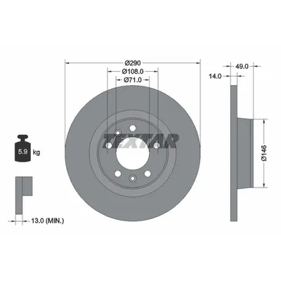 Disc frana TEXTAR 92157100