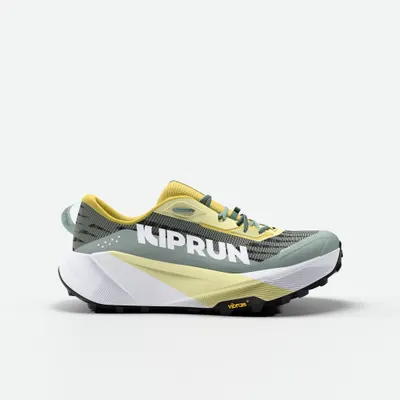Încălțăminte de alergare trail Kiprun Kipsummit Max verde gri Damă