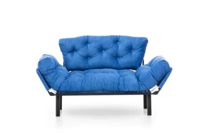 Canapea extensibila NITTA, 2 locuri, albastru, 155x70x85 cm
