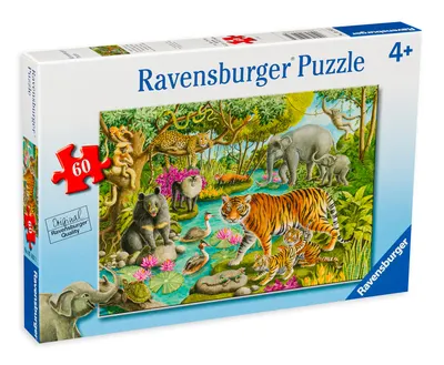 Puzzle Ravensburger din 60 de piese - Animals Of India