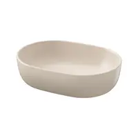 Lavoar pe blat oval, ceramica bej mat, 50x35.5 cm, Cersanit Moduo