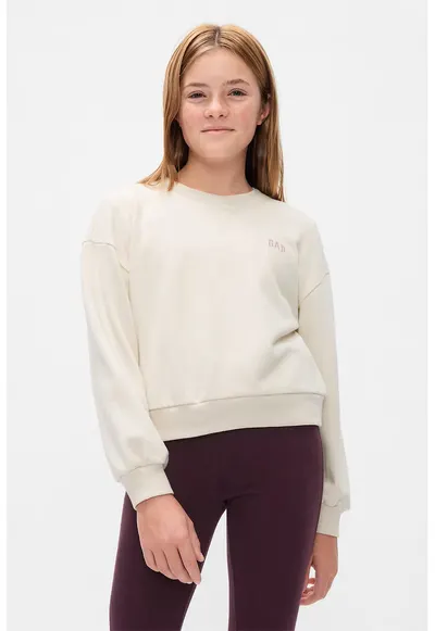 Bluza de trening cu broderie logo - Crem
