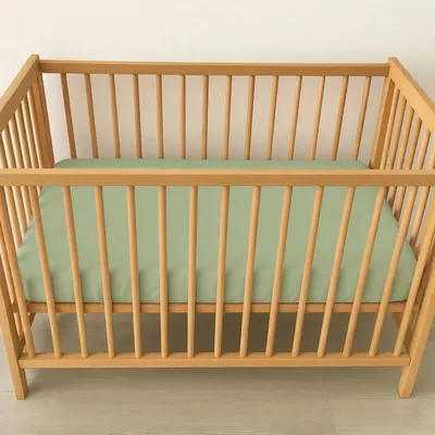 Cearceaf 2 in 1 impermeabil din bumbac organic 120x60 cm Twindeco Menta