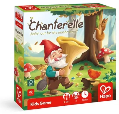 Joc de masă din lemn Hape Chanterelle - Atenție la ciuperci, 29 piese