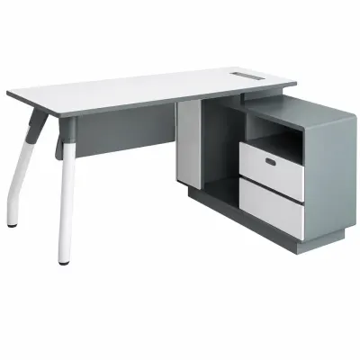 Birou Sienna Line cu blat din melamina si dulap lateral fix &ndash; dimensiuni 1200&times;1200&times;450 mm
