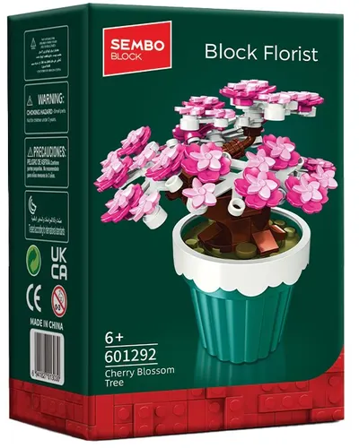 Constructor Sembo Block - Floare de cireș în ghiveci, 114 piese
