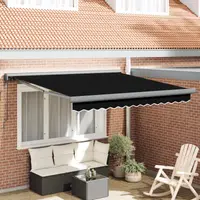 vidaXL Copertină retractabilă Negru 350 x 250 x 165 cm Stofă și Metal