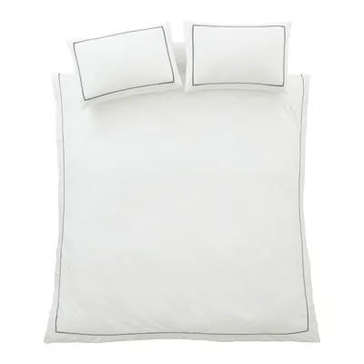 Lenjerie de pat albă din bumbac percal pentru pat de o persoană 135x200 cm Contrast Trim – Bianca