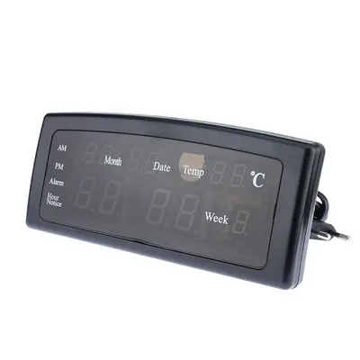 Ceas digital afisaj led rosu, data, alarma, temperatura Caixing Negru