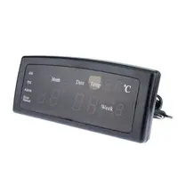 Ceas digital afisaj led rosu, data, alarma, temperatura Caixing Negru