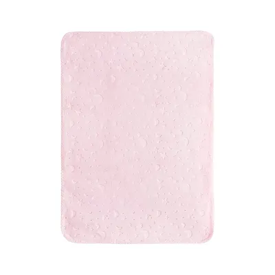 Paturica pentru bebelusi Lorelli Twinkle Pink, material moale, model decorativ in relief, 80x110 cm, 0 luni+