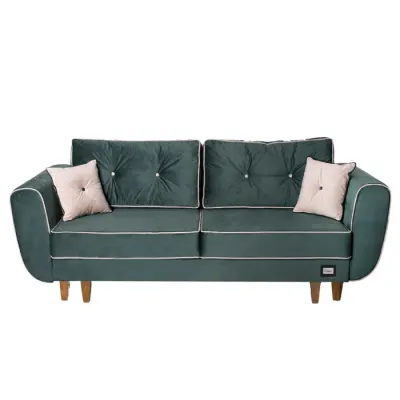 Canapea ELIZA extensibila, 3 locuri, lada depozitare, verde smarald, 240x110x90 cm