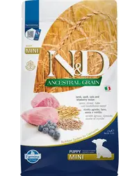 FARMINA N&D Low Grain Puppy Mini Hrana uscata catei talie mica, cu miel si afine 2.5 kg