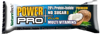Baton energizant cu aroma de cocos Power Pro Plus, 80g, Nature Tech
