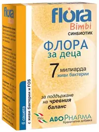 Flora Bimbi 7 Probiotic + Prebiotic pentru copii cu 7 miliarde de bacterii vii, 6 pliculețe, Abo Pharma