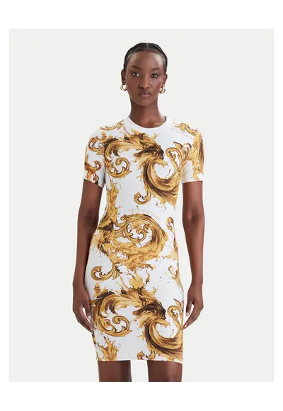 Rochie bumbac - alb - galben - Alb/Galben