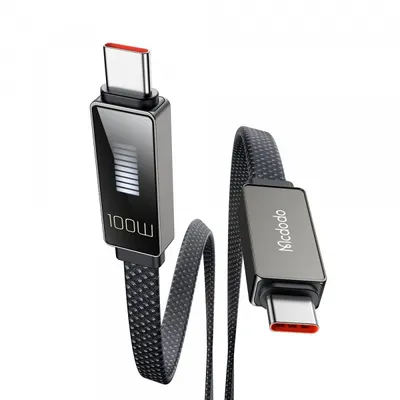Cablu Date si Incarcare USB-C - USB-C McDodo CA-4470 Rythm Display, 100W, 1.2m, Negru