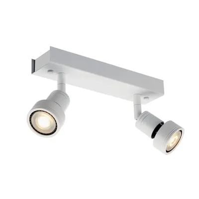 Corp iluminat TAVAN, PURI de perete Luminita GU10, alb cu Doua capete, QPAR51, alb mat, max. 100 W, cu inel deco