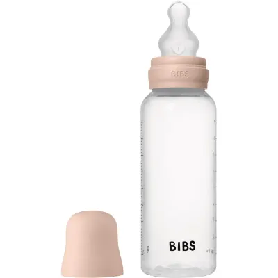 BIBS Anti-Colic Baby Bottle Silicone biberon anticolici cu suzetă din silicon Blush 1 buc