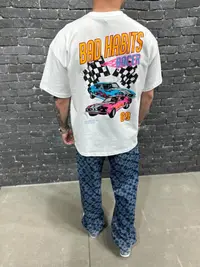 Tricou Oversized Uneffected Racer Off-White Tsas425(un-100) (mărime: S)