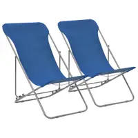 vidaXL Scaune pliante 2 buc. oțel și material Oxford albastru