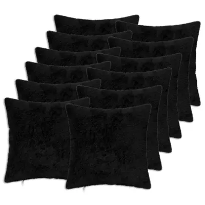 vidaXL Husă pentru pernă 12 buc. HEERLEN Negru 45 x 45 cm