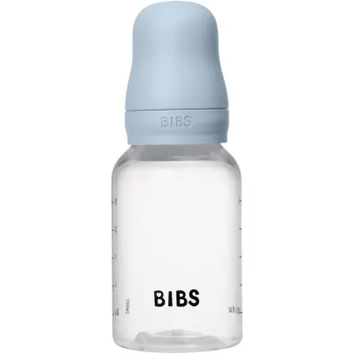BIBS Anti-Colic Baby Bottle Silicone biberon anticolici cu suzetă din silicon Baby Blue 1 buc