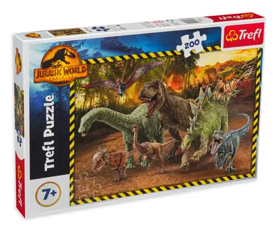 Puzzle Trefl din 200 de piese - Dinozauri în Parcul Jurasic