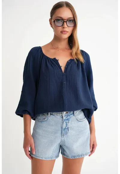 Bluza dama - Albastru Marin - Textil