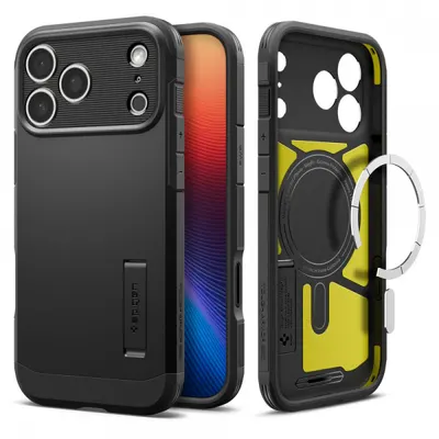 Husa MagSafe pentru Apple iPhone 17 Pro Max, Spigen, Tough Armor T, Neagra ACS10297