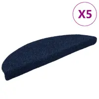 vidaXL Covorașe autoadezive pentru scări, 5 buc., 56x17x3 cm, semirotunde, bleumarin