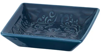 Suport pentru săpun Wenko - Cordoba, 10,5 x2,5 x 10,5 cm, ceramică, albastru închis