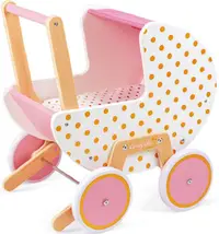 Carucior din lemn pentru papusi Janod - Candy chic