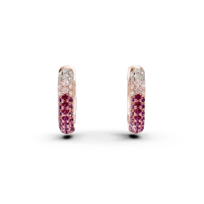 Cercei din aur roz cu pietre pretioase de 0.76ct