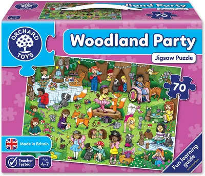 Puzzle pentru copii Orchard Toys - Petrecere in poiana, 70 piese