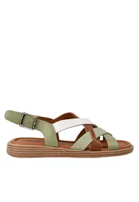Sandale casual - dama - KL60022B verde - piele naturala