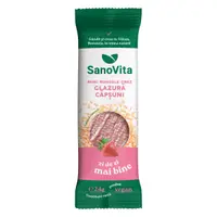 Mini rondele din orez cu glazura de capsuni, 24g, SanoVita