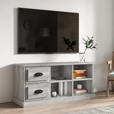 vidaXL Comodă TV, gri sonoma, 102x35,5x47,5 cm, lemn prelucrat